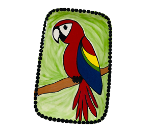Edison Scarlet Macaw Plate